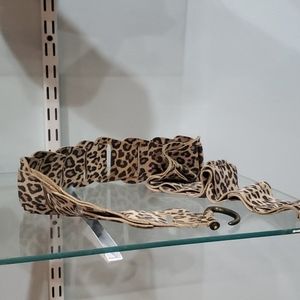 Leather leopard belt